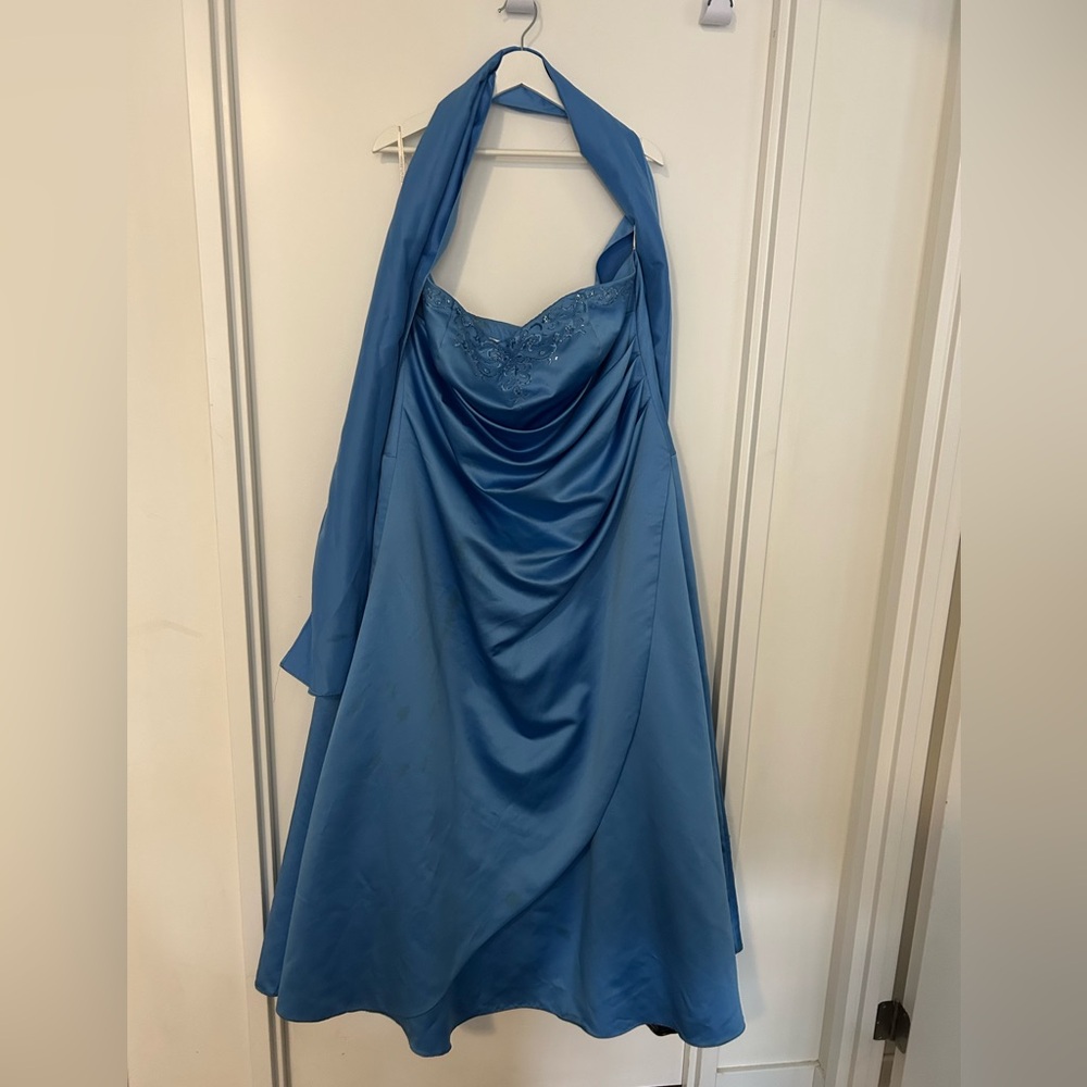 David’s Bridal Size 18 Cornflower Blue Dress